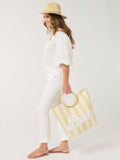 "Bride" Stripe Tote, Natural