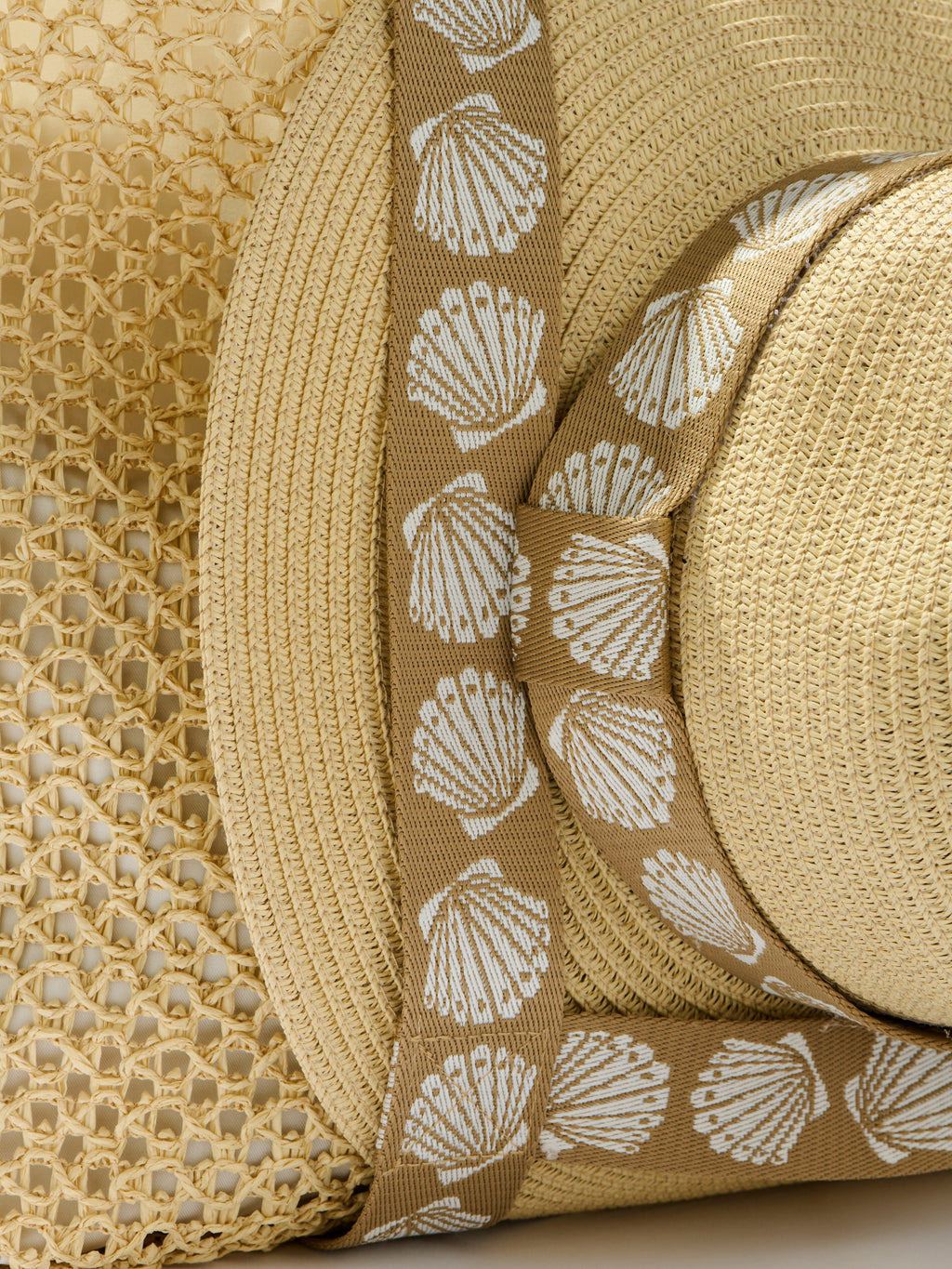 Shelly Tote and Hat Set, Tan