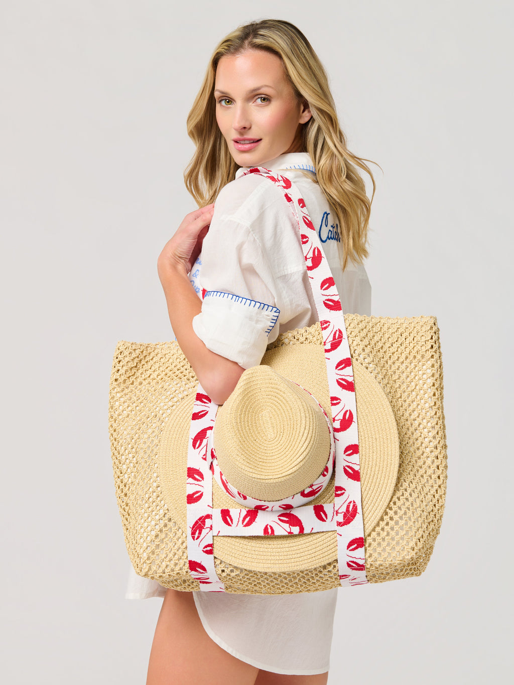 Claudia Tote and Hat Set, Red