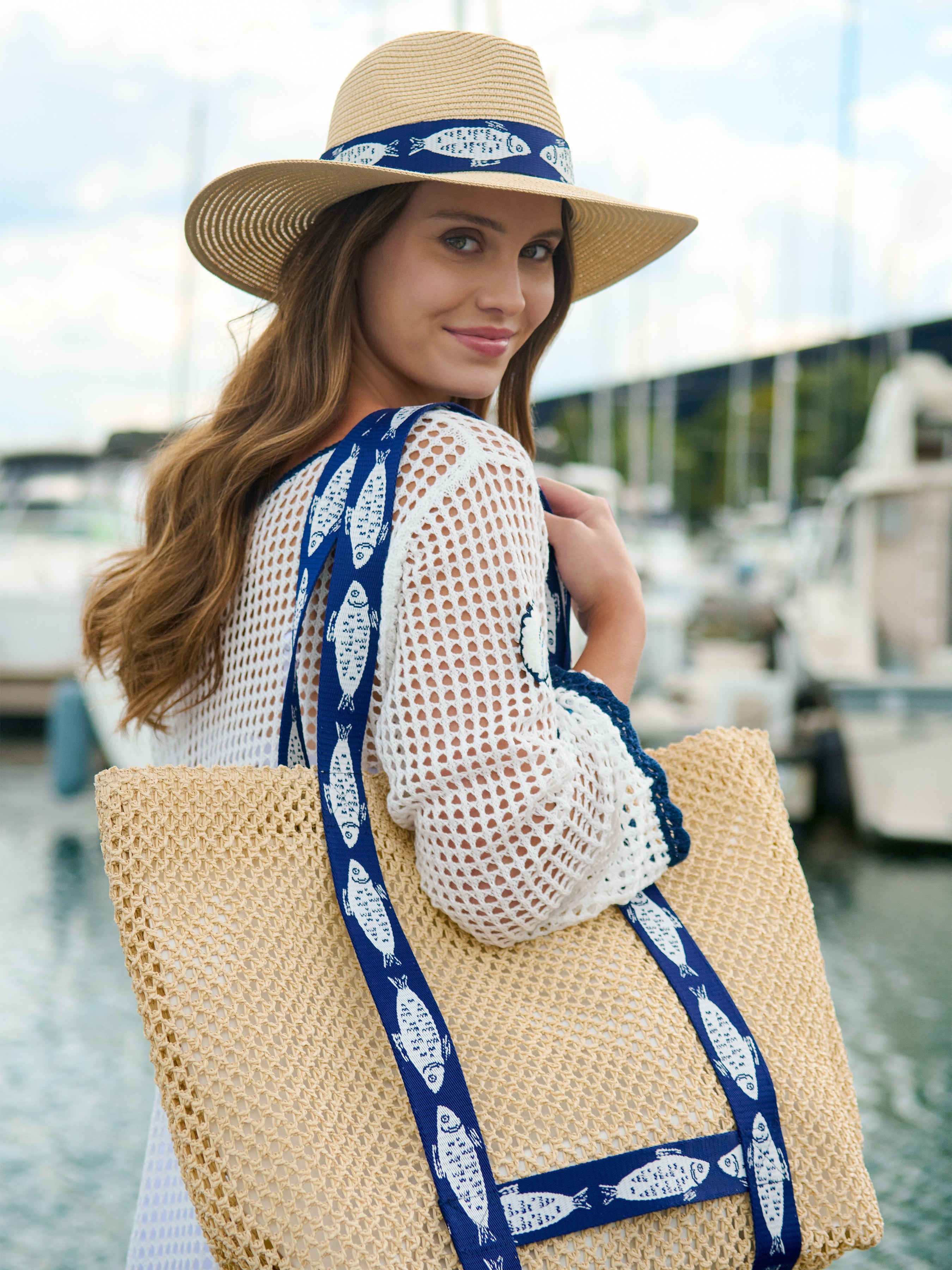 Fisher Tote and Hat Set, Navy
