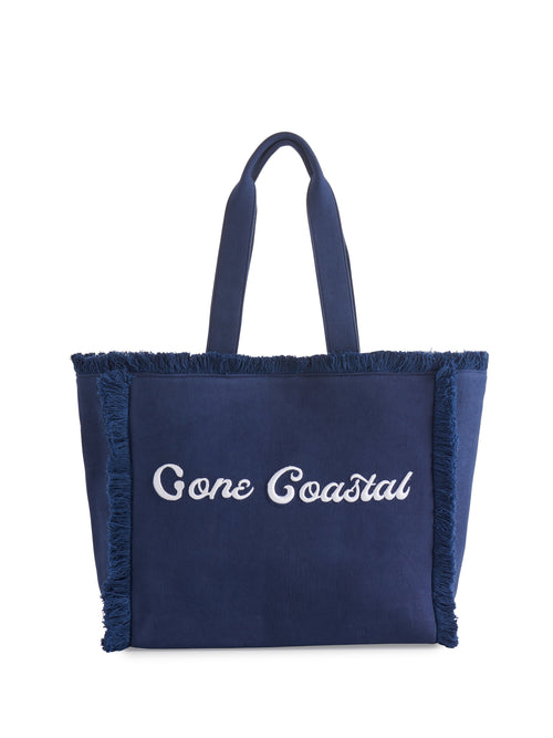 "Gone Coastal" Tote, Navy - FINAL SALE ONLY