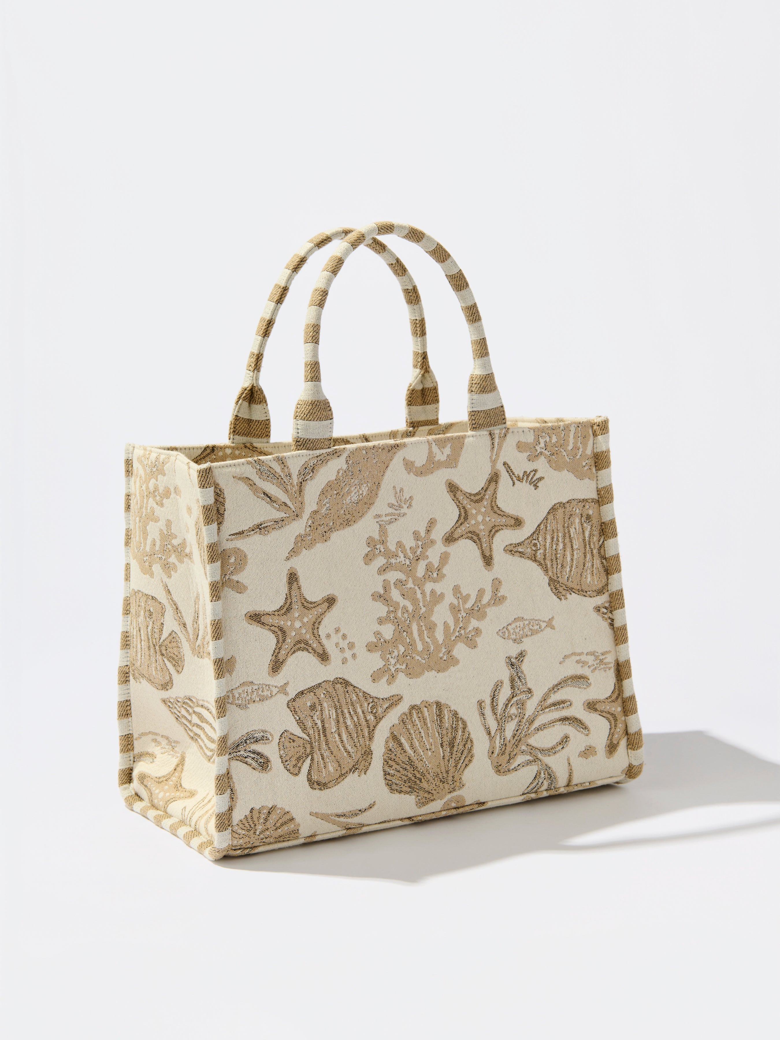 Coastal Jacquard Tote, Beige