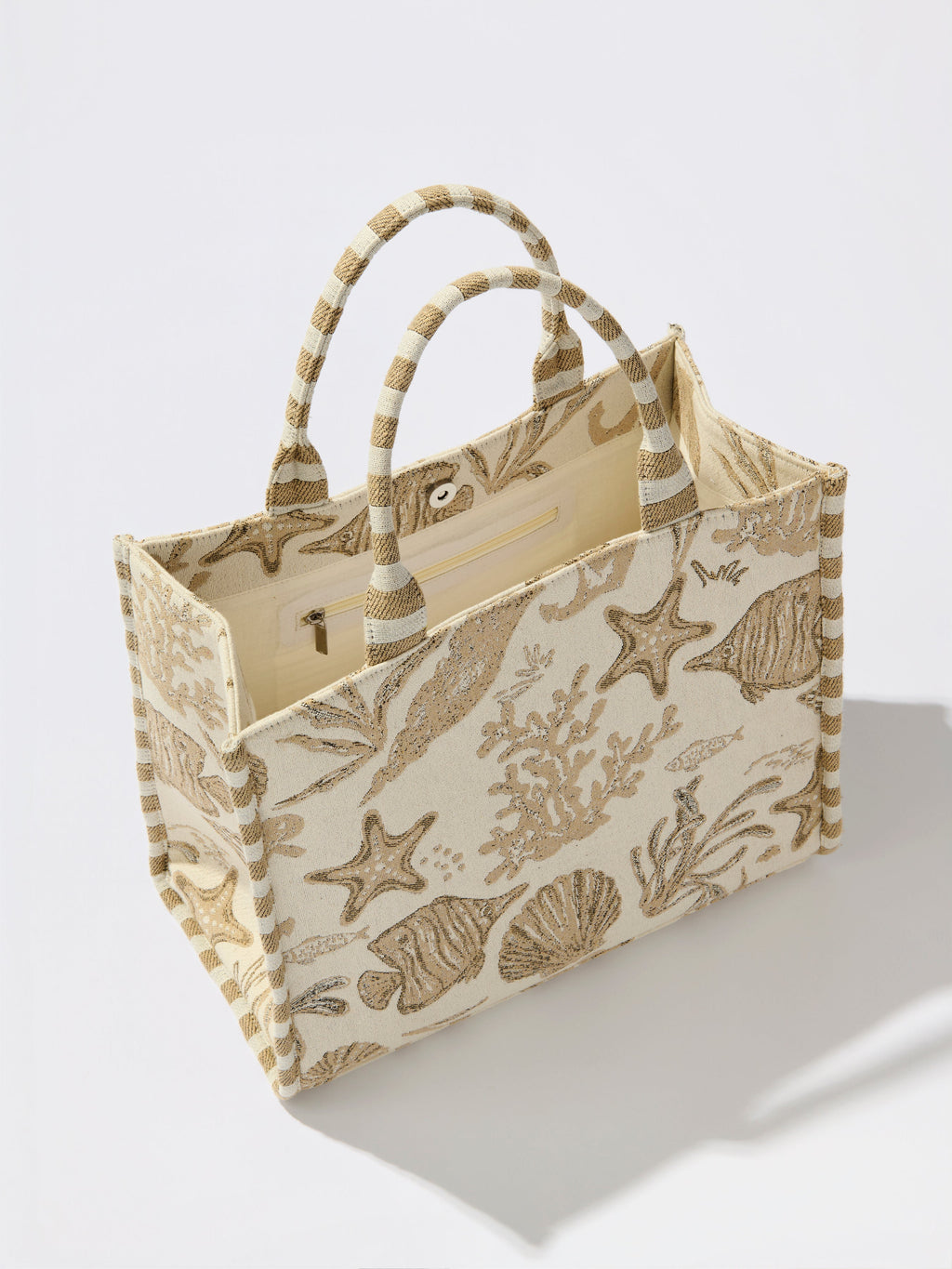 Coastal Jacquard Tote, Beige
