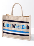 "Lake Weekend" Beach Bag, Natural