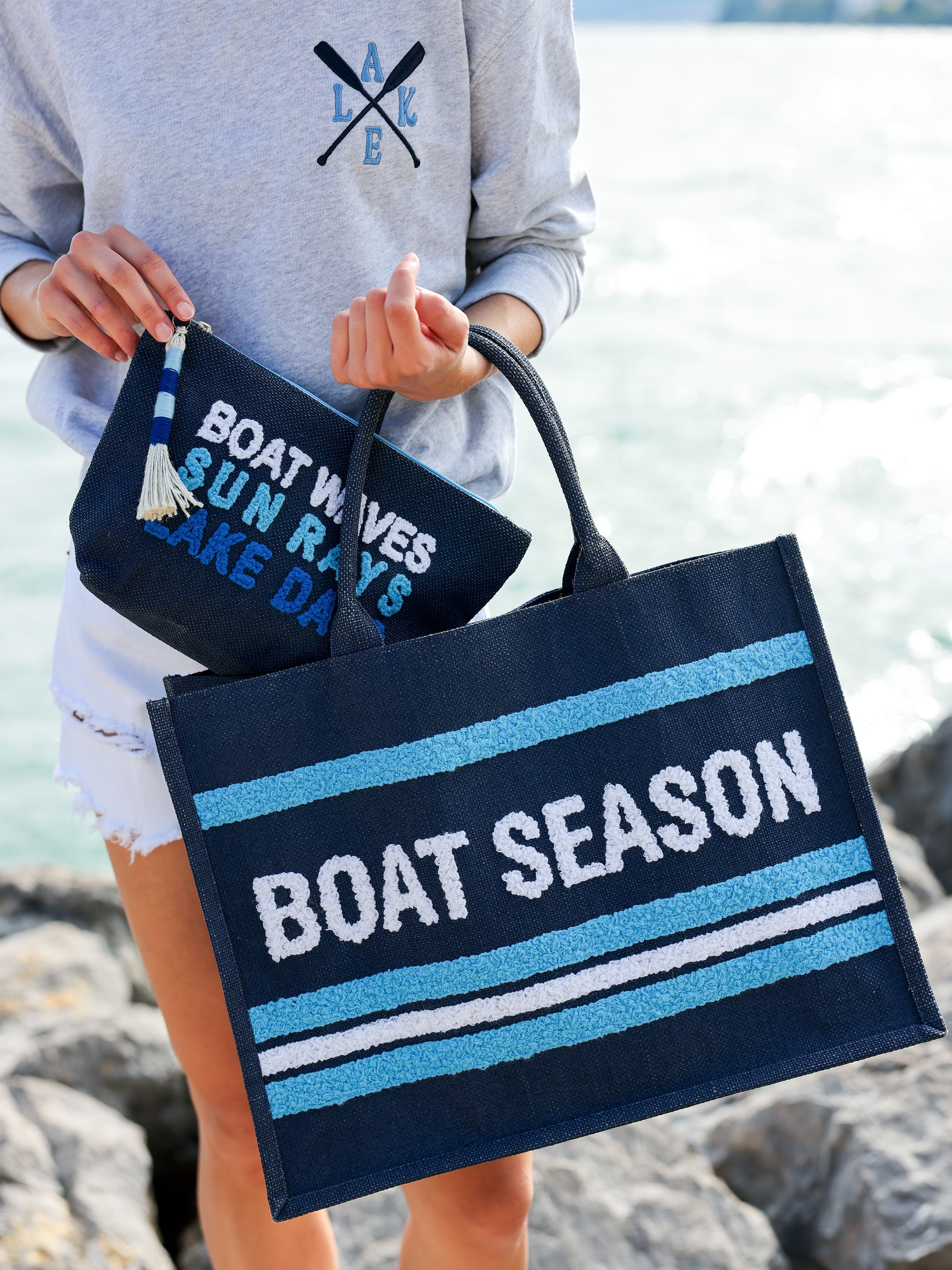 "Boat Season" Beach Bag, Navy