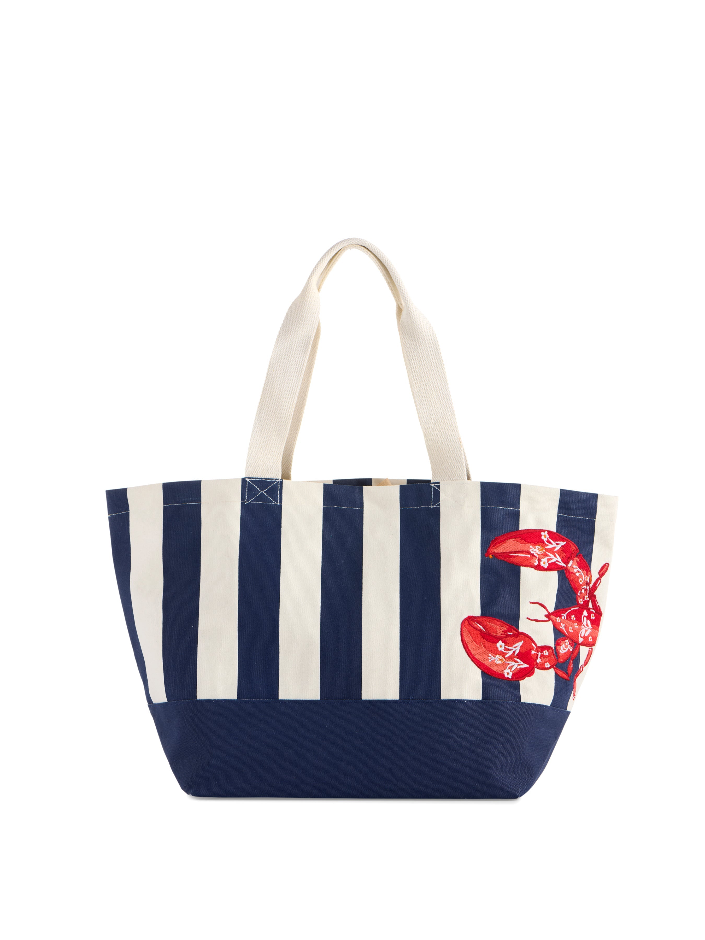 Lobster Striped Tote, Navy