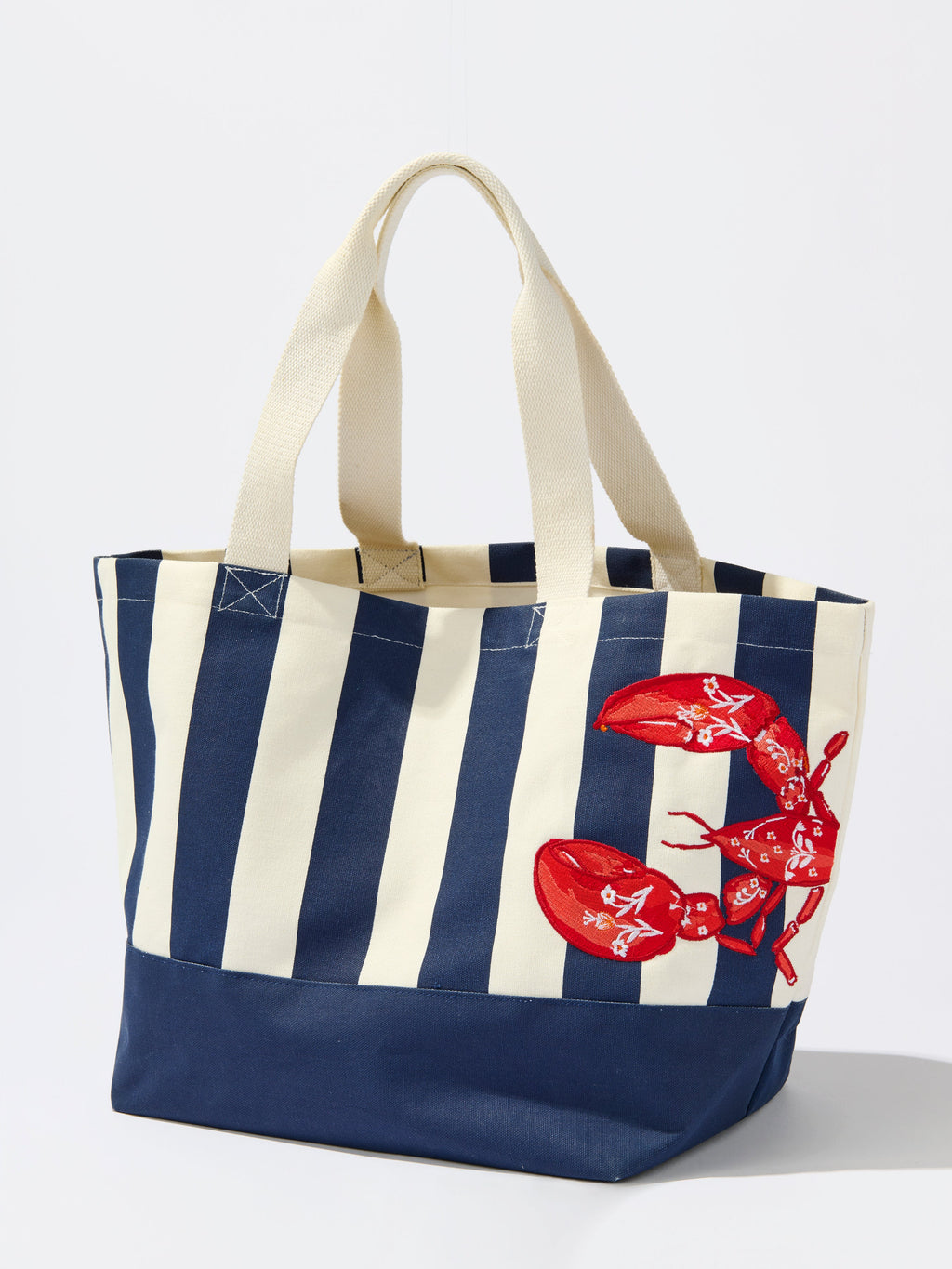 Lobster Striped Tote, Navy