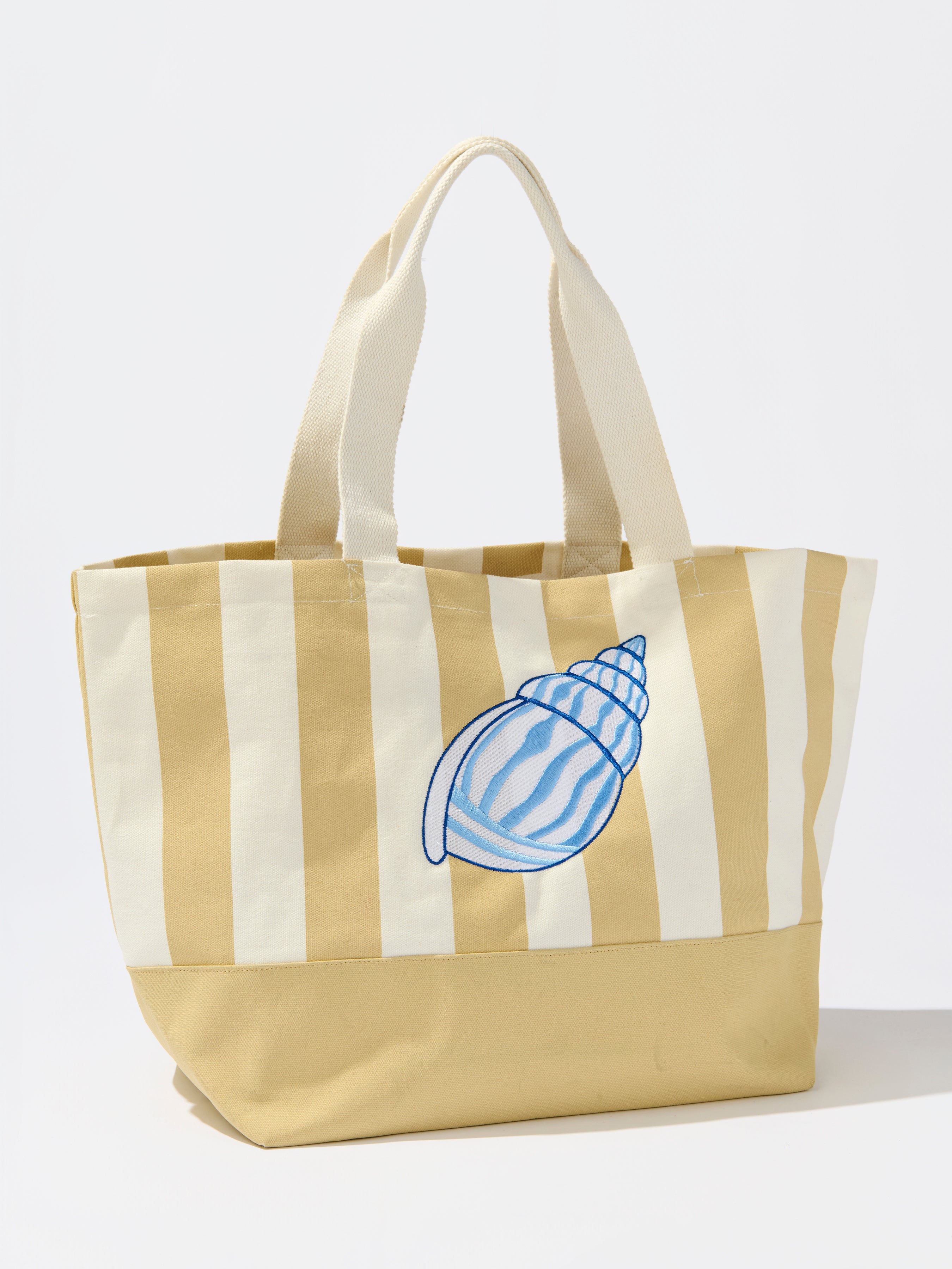 Shelly Striped Tote, Natural