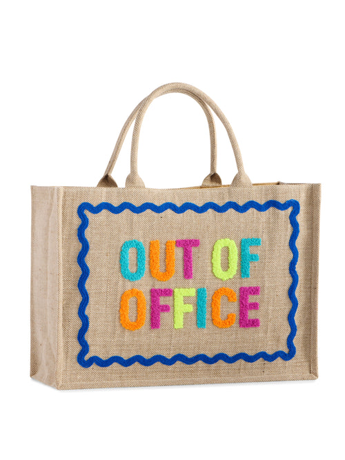 "Out Of Office" Beach Bag, Natural
