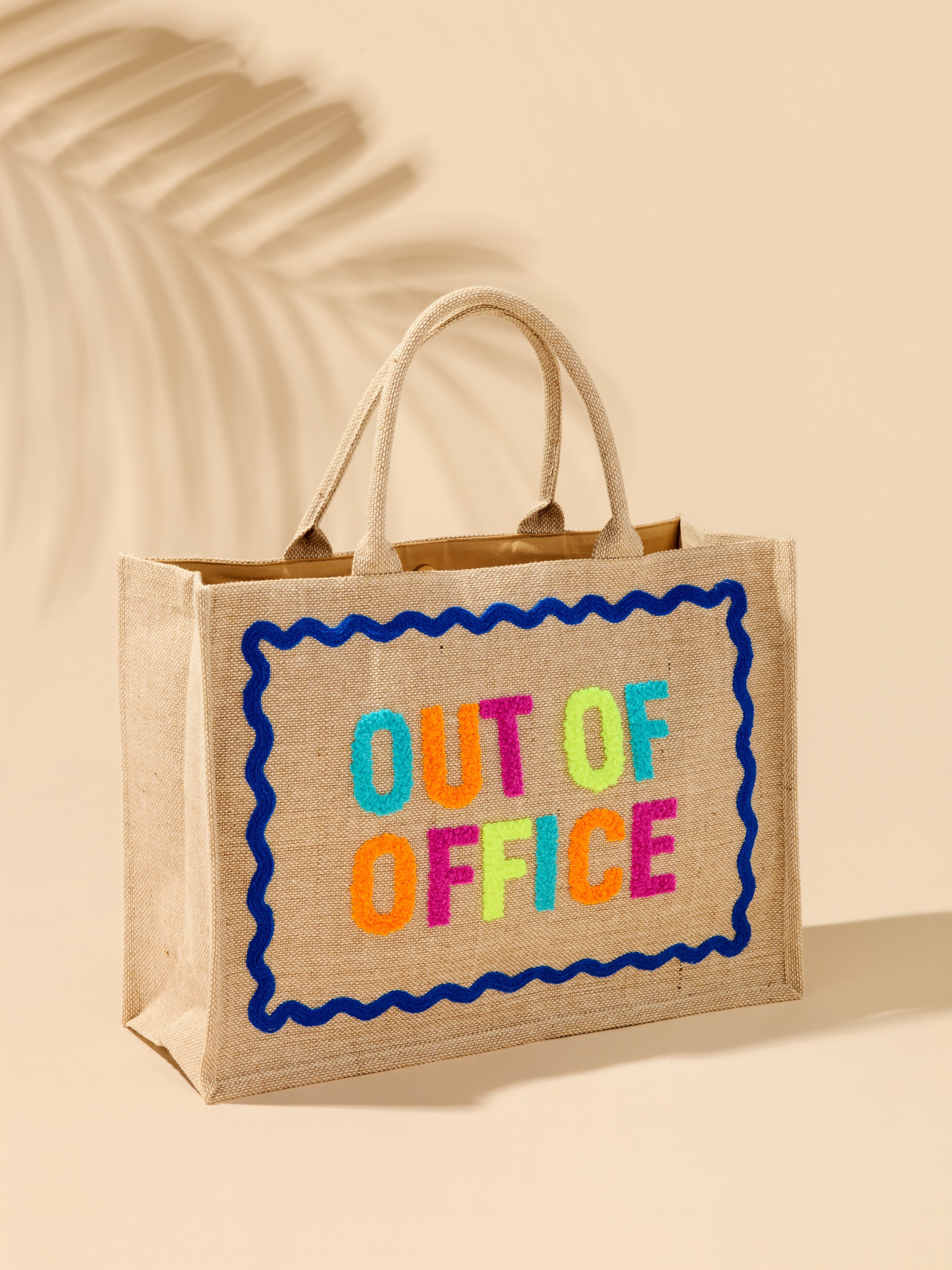 "Out Of Office" Beach Bag, Natural